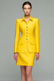 Giallo 2 Pezzi Collare Collo Business Suits