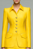 Giallo 2 Pezzi Collare Collo Business Suits