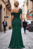 Sirena Nero Asimmetrico Madre Abito Da Sposa Con Appliques