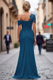 Sirena Nero Asimmetrico Madre Abito Da Sposa Con Appliques