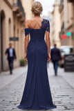 Sirena Nero Asimmetrico Madre Abito Da Sposa Con Appliques
