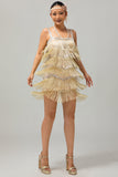 Nero paillettes Gatsby aderente abito corto anni 1920 con frange