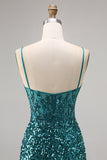 Corsetto grigio blu aderente paillettes Abito da Cocktail