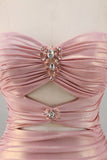 Blush Cut Out increspato stretto Abito da cerimonia corto