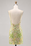 Vestito da cocktail aderente con paillettes verdi