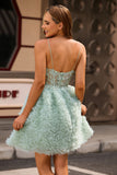 Sage verde A-Line corsetto Abiti Da Cocktail con applicazioni