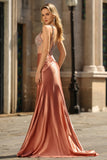 Vestito da ballo lungo con spalline a spalline in corsetto con blush e strass