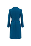 Blu scuro monopetto con risvolto a lancia Blazer Dress con cintura