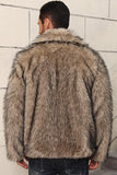 Cappotto da uomo corto in pelliccia sintetica grigio