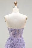Corsetto Blue Mermaid Sweetheart con perline e paillettes Abito lungo da cerimonia con fessura