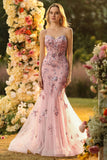 Blush sirena paillettes corsetto trasparente con perline lungo abito da ballo con pizzo sulla schiena