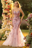Blush sirena paillettes corsetto trasparente con perline lungo abito da ballo con pizzo sulla schiena