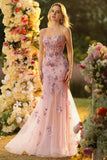 Blush sirena paillettes corsetto trasparente con perline lungo abito da ballo con pizzo sulla schiena