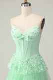 Sweetheart A Line Viola Corsetto Tiered Ruffle Abito da ballo lungo con paillettes