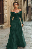 abito maxi Madre della Sposa con pizzo in linea cabernet spuntata sulla spalla