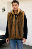 Gilet da uomo invernale in pelliccia sintetica grigio chiaro