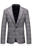 Uomo grigio plaid risvolto a lancia 3 pezzi Prom Suits