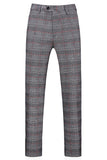 Uomo grigio plaid risvolto a lancia 3 pezzi Prom Suits