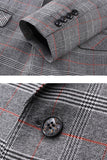 Uomo grigio plaid risvolto a lancia 3 pezzi Prom Suits