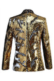 Scialle scintillante risvolto viola e blu uomo Prom Blazer con paillettes