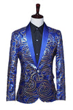 Sparkly paillettes uomo scialle rosso risvolto Prom Blazer