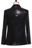 Nero Paillettes 2 Pezzi Peak Ribel Abiti da ballo da uomo