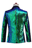 Scintillante argento e oro scialle risvolto uomo Prom Blazer con paillettes