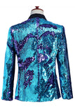 Scintillante argento e oro scialle risvolto uomo Prom Blazer con paillettes