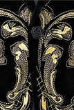 Abiti da ballo da ballo in jacquard dorato a 2 pezzi con risvolto dentellato da uomo