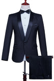 Scialle bianco risvolto Slim Fit 2 pezzi abito da ballo da uomo con perline