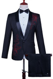 Scialle bianco risvolto Slim Fit 2 pezzi abito da ballo da uomo con perline