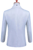Scialle bianco risvolto Slim Fit 2 pezzi abito da ballo da uomo con perline