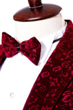 Rosso Dentched Risvolto Slim Fit un Bottone Uomo Prom Blazer