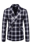 Navy Scialle Risvolto A Righe Uomo Prom Blazer