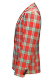 Blazer da ballo a righe con risvolto dentellata vintage rosso