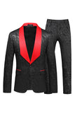 Scialle nero risvolto un pulsante 2 pezzi uomini Prom Suits