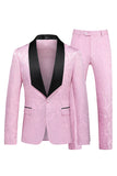 Scialle nero risvolto un pulsante 2 pezzi uomini Prom Suits