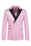 Rosa stampa picco risvolto 3 pezzi uomini Prom Suits