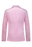 Rosa stampa picco risvolto 3 pezzi uomini Prom Suits