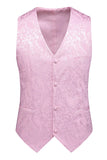 Rosa stampa picco risvolto 3 pezzi uomini Prom Suits