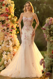 Corsetto da cerimonia con perline di con fiori rosa bianchi e sirena vestito lungo da ballo con pizzo sulla schiena
