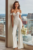 Tute da sposa in pizzo bianco senza spalla