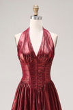 Corsetto da fine lunga con a scollo A Line vestito da cerimonia lungo con fessura