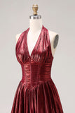 Corsetto da fine lunga con a scollo A Line vestito da cerimonia lungo con fessura