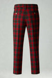 Rosso Nero Plaid Dentched Risvolto 2 Pezzi Abiti da ballo da uomo
