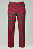 Rosso Nero Plaid Dentched Risvolto 2 Pezzi Abiti da ballo da uomo