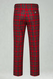 Rosso Nero Plaid Dentched Risvolto 2 Pezzi Abiti da ballo da uomo