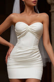 Abito corto da sposa corto Bodycon Corset Ivory Sweetheart