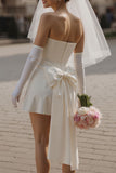 Abito corto da sposa Bodycon Avorio Sweetheart (senza guanti)