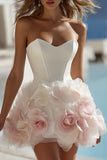 Abito corto da sposa corto Sin Sin Sin Bodyheart con fiori 3D